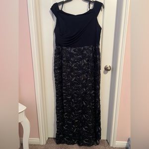 Adrianna Papell navy evening gown